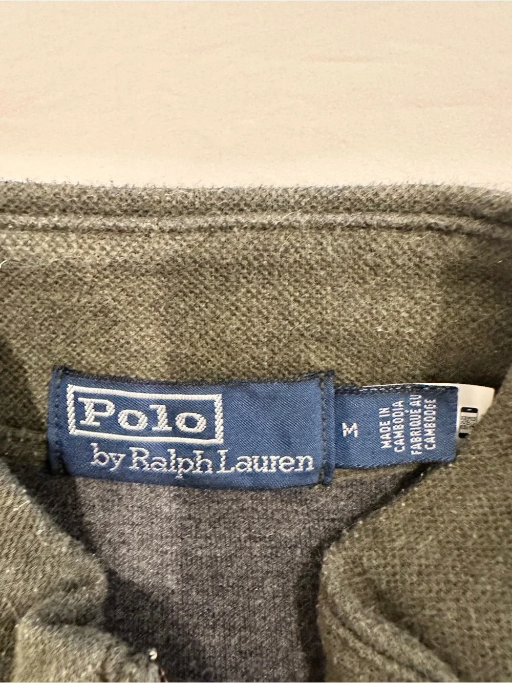 Ralph Lauren Olive Green Half-Zip Pullover Sweater